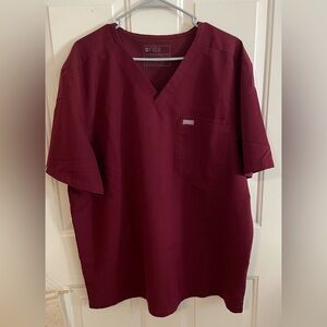 FIGS XXL Maroon Scrub Top